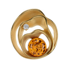 Cognac Baltic Amber Silver Pendant