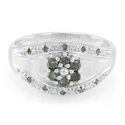 Fancy Diamond Silver Ring