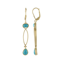 Sleeping Beauty Turquoise Silver Earrings (KM by Juwelo)