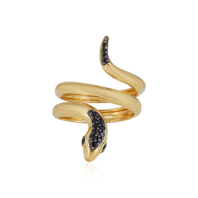 Black Spinel Silver Ring