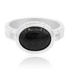 Black Jadeite Silver Ring