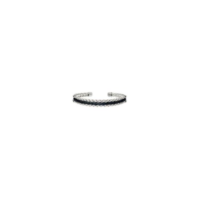 Blue Diamond Silver Bangle