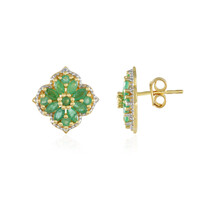Zambian Emerald Silver Earrings