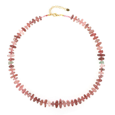 Strawberry Quartz Silver Necklace
