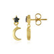 SI1 Blue Diamond Silver Earrings
