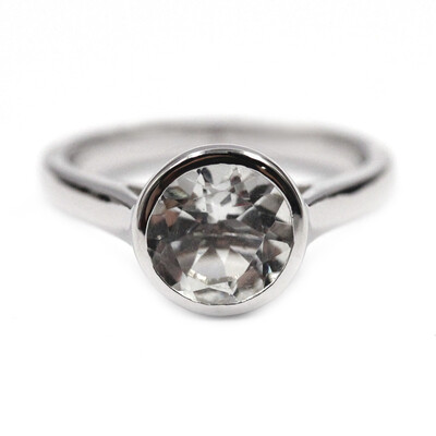 Green Amethyst Silver Ring