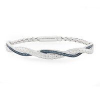 Blue Diamond Silver Bangle