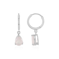 Rose Quartz Silver Earrings