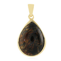 Golden Pietersite Silver Pendant