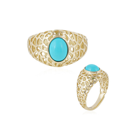 9K Sleeping Beauty Turquoise Gold Ring (Ornaments by de Melo)