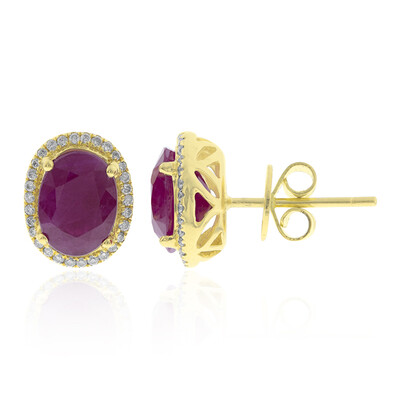 18K Burmese Ruby Gold Earrings (CIRARI)
