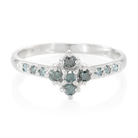 Fancy Diamond Silver Ring