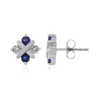 Madagascar Blue Sapphire Silver Earrings