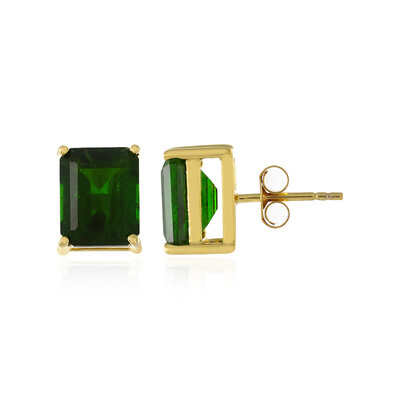 Russian Diopside Silver Earrings