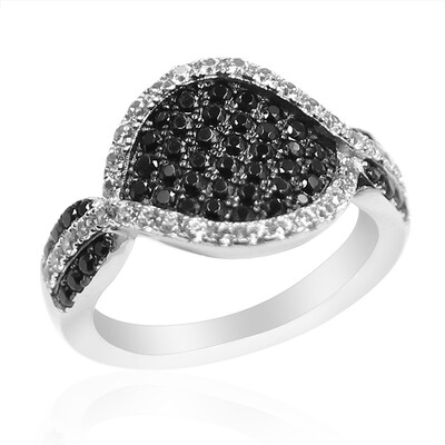 Black Spinel Silver Ring