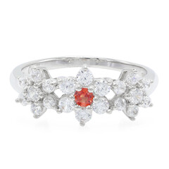 Padparadscha Sapphire Silver Ring