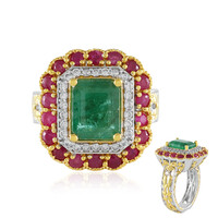 Zambian Emerald Silver Ring (Gems en Vogue)