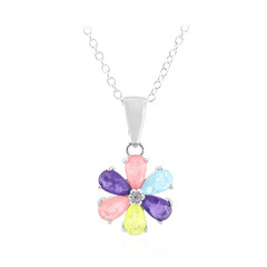 Pink Pastel Quartz Silver Necklace