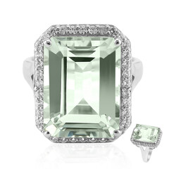 Green Amethyst Silver Ring