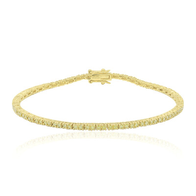 9K SI1 Canary Diamond Gold Bracelet (Annette)