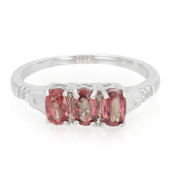 Sunset Ruby Silver Ring