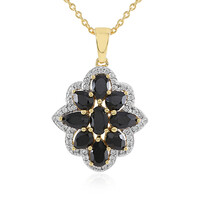Black Spinel Silver Necklace