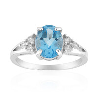 Swiss Blue Topaz Silver Ring