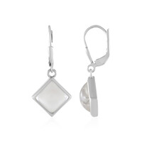 White Quartz Silver Earrings