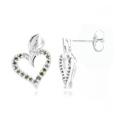 Fancy Diamond Silver Earrings