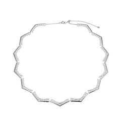 Zircon Silver Necklace (Adela Silber)