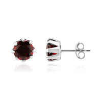 Mozambique Garnet Silver Earrings