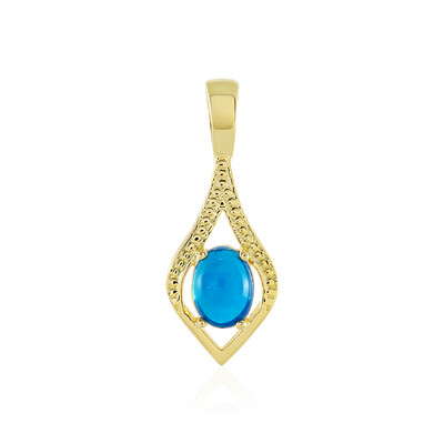 Blue Ethiopian Opal Silver Pendant