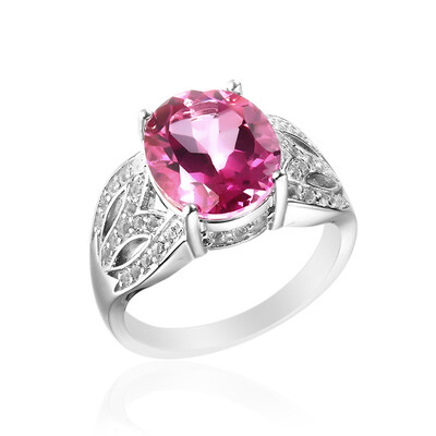 Pink Topaz Silver Ring