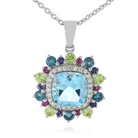 Sky Blue Topaz Silver Necklace
