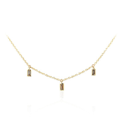 9K SI2 Champagne Diamond Gold Necklace (de Melo)