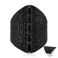 Black Spinel Silver Ring