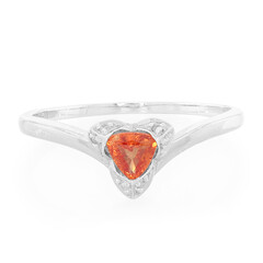 Padparadscha Sapphire Silver Ring