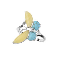 Milky Baltic Amber Silver Ring
