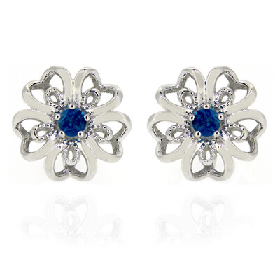 Neon Blue Apatite Silver Earrings