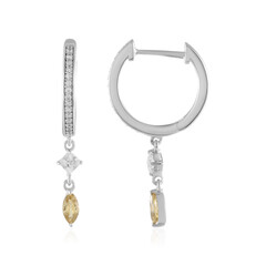 Yellow Zircon Silver Earrings