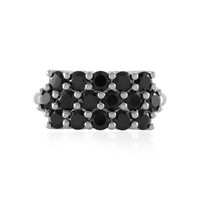 Black Spinel Silver Ring