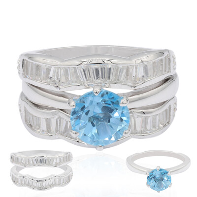 Swiss Blue Topaz Silver Ring
