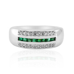 Zambian Emerald Silver Ring