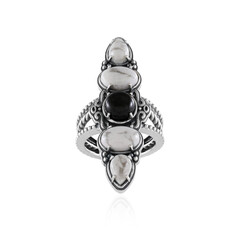 Howlite Silver Ring (Desert Chic)
