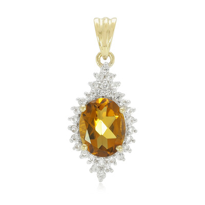 Cognac Quartz Silver Pendant