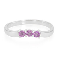 Unheated Ceylon Purple Sapphire Silver Ring