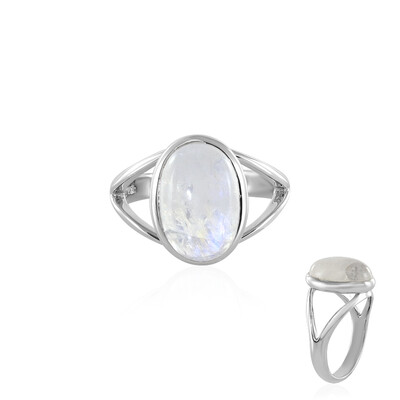 Rainbow Moonstone Silver Ring
