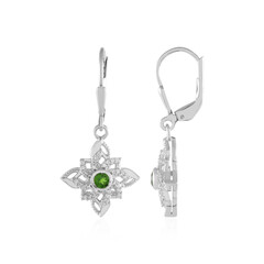 Russian Diopside Silver Earrings