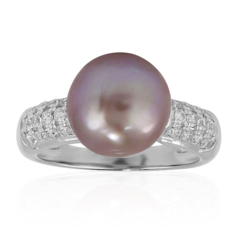 Chic 10mm Chinese Ming Pearl Sterling Ring 0.48ct