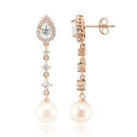 White Freshwater Pearl Silver Earrings